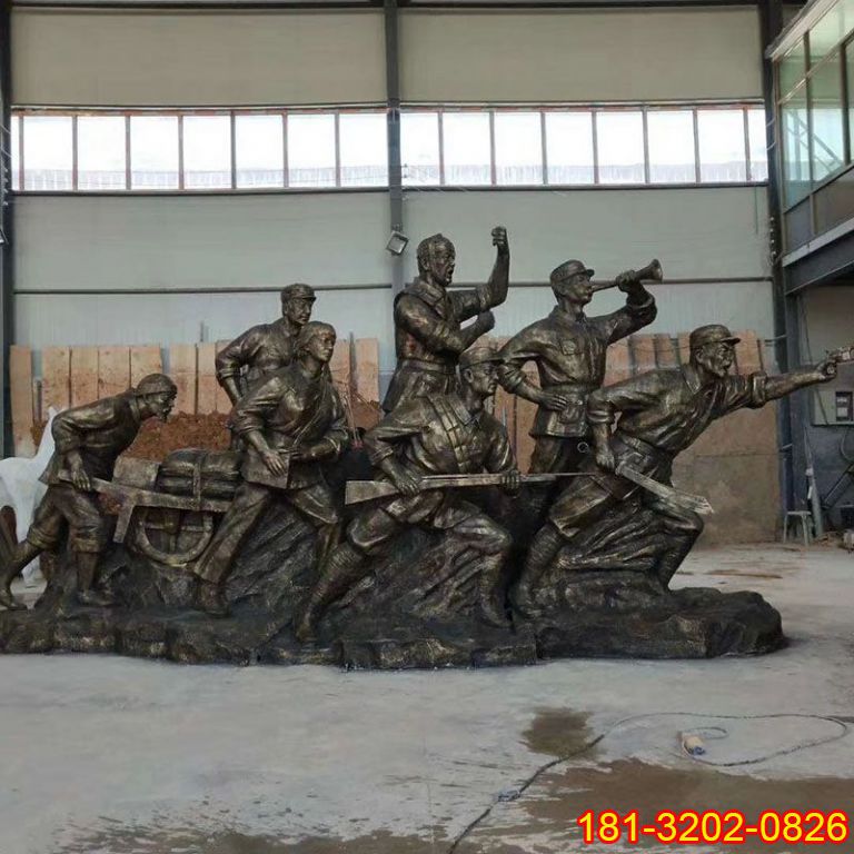 打仗沖鋒八路軍銅雕