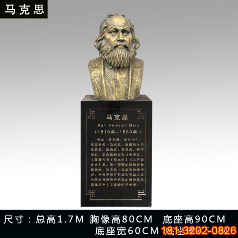 黨建偉人馬克思頭像銅雕