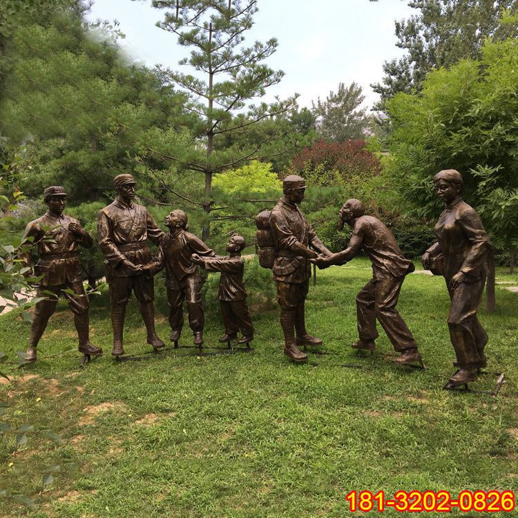 公園軍民一家親人物銅雕