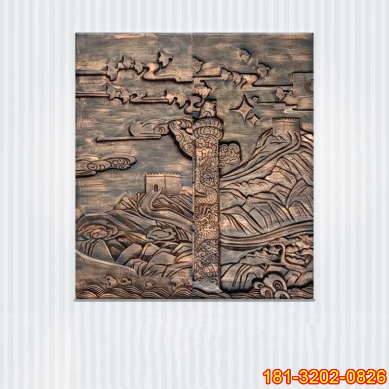 黨建文化華表長(zhǎng)城銅浮雕