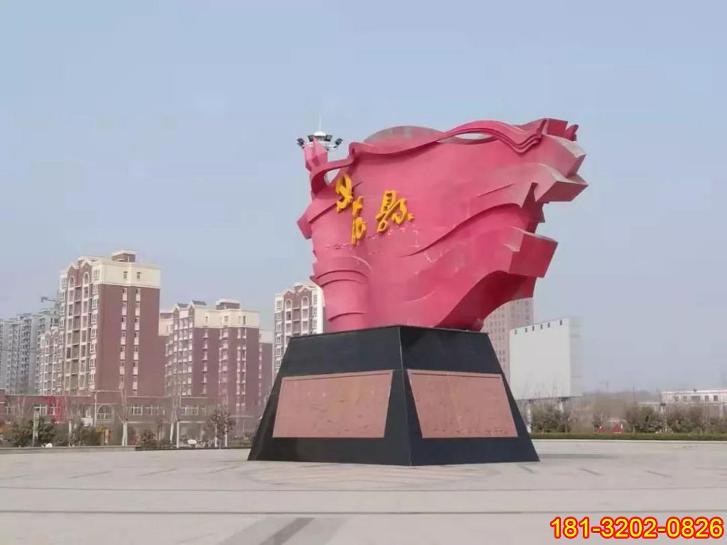 城鎮(zhèn)不銹鋼黨旗雕塑