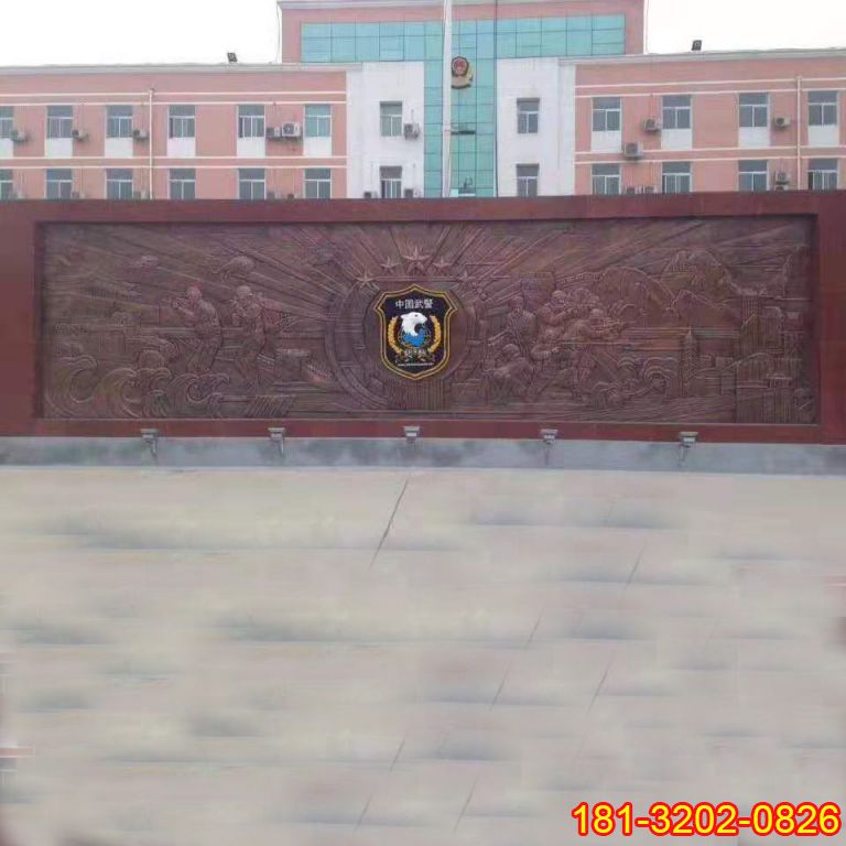 黨建主題武警人物銅浮雕