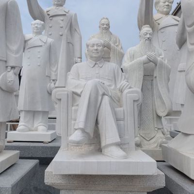 漢白玉坐式毛澤東石雕