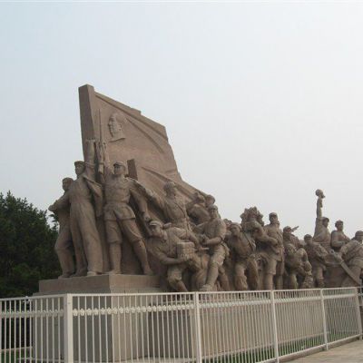 大理石抗戰(zhàn)紅軍人物組雕