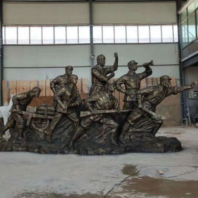 打仗沖鋒八路軍銅雕