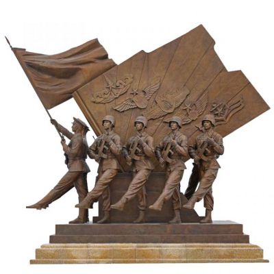 黨建主題解放軍銅雕