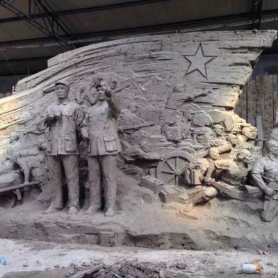 劉鄧大軍挺進大別山石雕