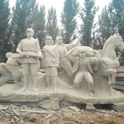 黨建主題抗戰(zhàn)八路軍石雕