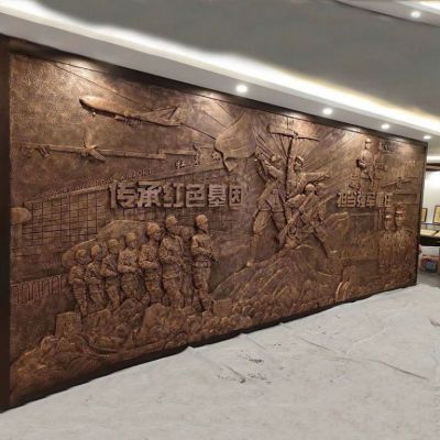 黨建文化解放軍八路軍銅浮雕