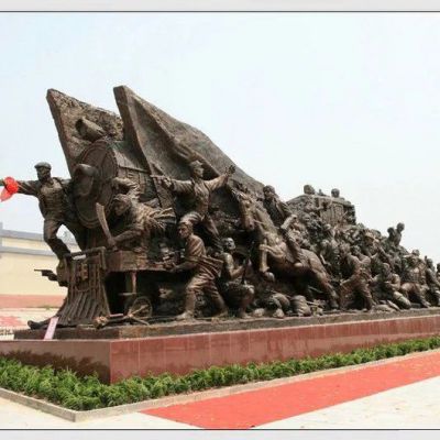 廣場(chǎng)黨建人物紅軍銅雕