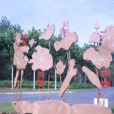 不銹鋼荷花社會(huì)主義核心價(jià)值觀雕塑