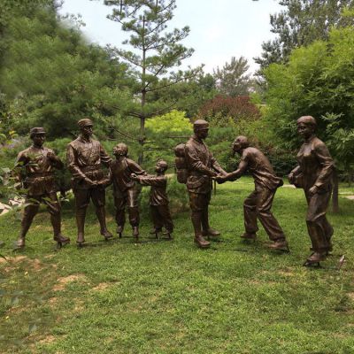 公園軍民一家親人物銅雕