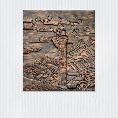 黨建文化華表長(zhǎng)城銅浮雕