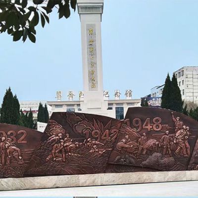 黨建主題八路軍銅浮雕