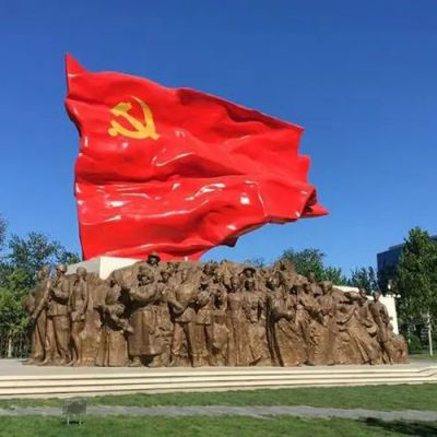 景區(qū)黨建少數(shù)民族人物黨旗雕塑