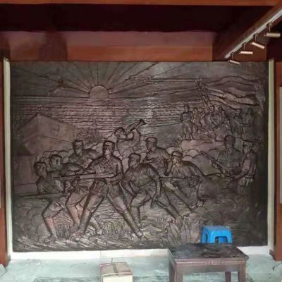 黨建主題八路軍鍛銅浮雕
