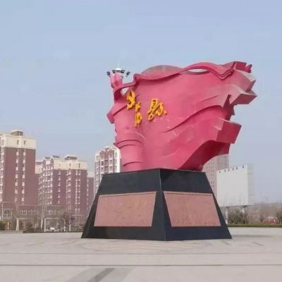 城鎮(zhèn)不銹鋼黨旗雕塑