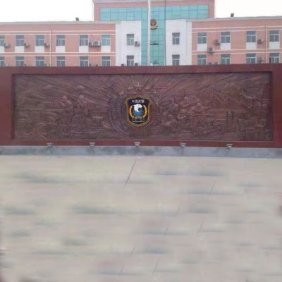 黨建主題武警人物銅浮雕