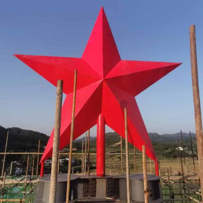 大型不銹鋼五角星雕塑